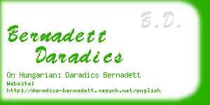 bernadett daradics business card